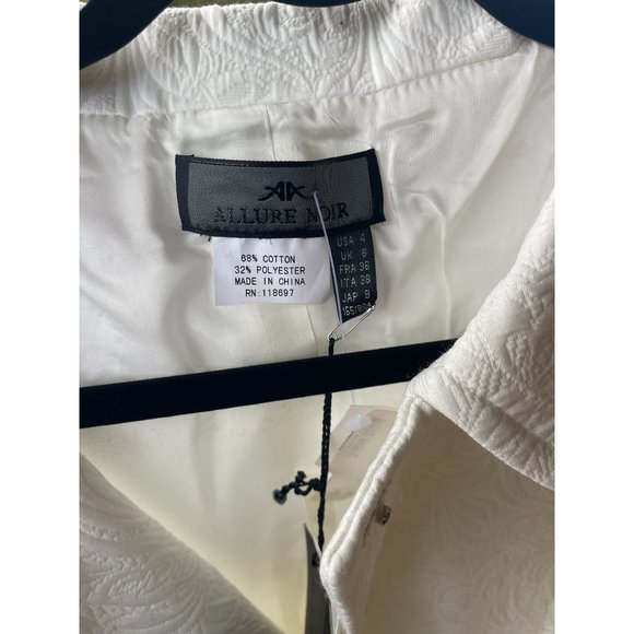 NWT Macy's Allure Noir White Snap Front Jacket Size 4 - Picture 3 of 5